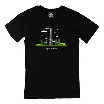 Cix Jin Mao Kulesi Siyah T-shirt