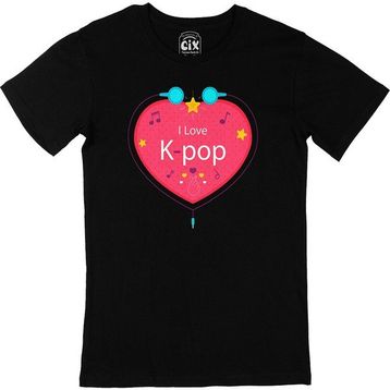 Cix K Pop Kalpli Siyah T-shirt