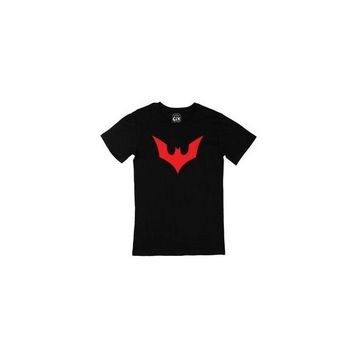 Cix Kırmızı Batman Logolu Yuvarlak Yaka Siyah T-shirt