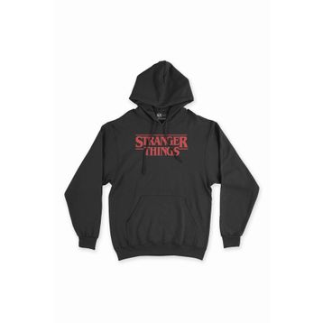 Cix Kırmızı Stranger Things Siyah Kapüşonlu Sweatshirt