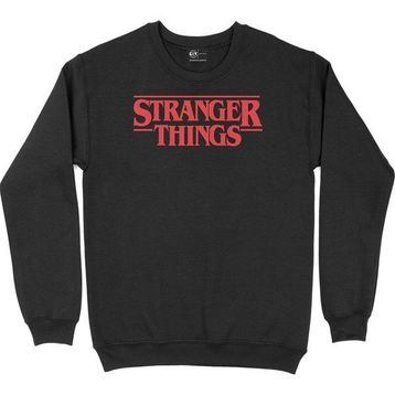 Cix Kırmızı Stranger Things Siyah Kapüşonlu Sweatshirt