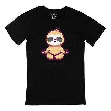 Cix Mindfulness Panda Baskılı Siyah Unisex T-shirt