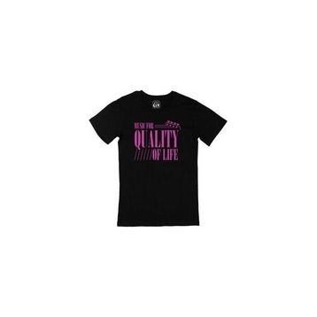 Cix Pembe Music For Quality OF Life Baskılı Siyah Erkek T-shirt