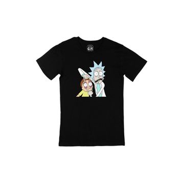 Cix Rick And Morty Görselli Baskılı Siyah Erkek T-shirt