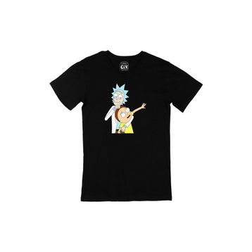 Cix Rick And Morty Tasarımlı Baskılı Siyah Erkek T-shirt