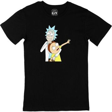 Cix Rick And Morty Tasarımlı Baskılı Siyah Erkek T-shirt