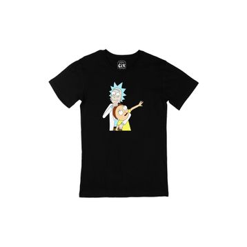 Cix Rick And Morty Tasarımlı Baskılı Siyah Erkek T-shirt