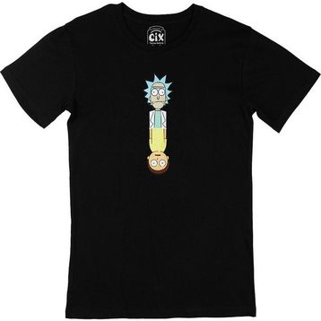 Cix Rick And Morty Ters Baskılı Siyah Erkek T-shirt