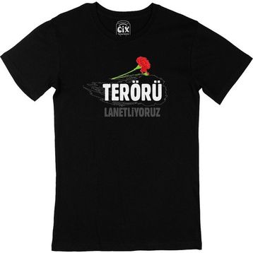 Cix Terörü Lanetliyoruz Siyah Erkek T-shirt