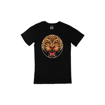 Cix Yuvarlak Kızgın Kaplan Siyah T-shirt