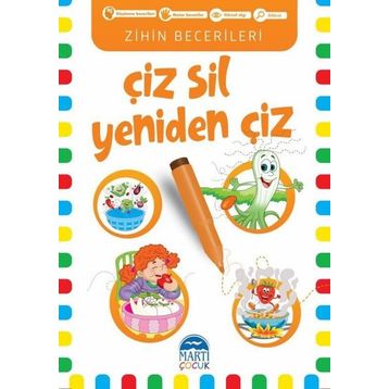 Çiz Sil Yeniden Çiz Turuncu Kitap) - Martı Çocuk Yayınları