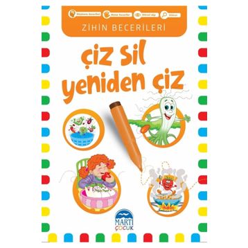 Çiz Sil Yeniden Çiz Turuncu Kitap) - Martı Çocuk Yayınları
