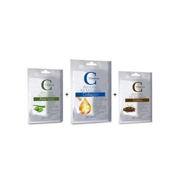 Claderm Aloe Vera-Coffee-Collagen 3x20 ml Kil Maskesi