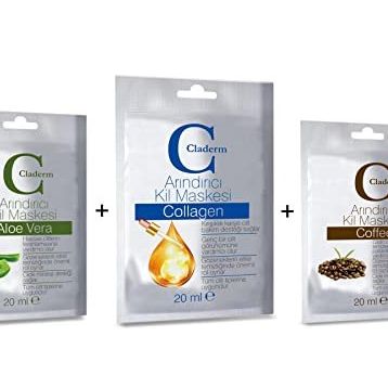 Claderm Aloe Vera-Coffee-Collagen 3x20 ml Kil Maskesi