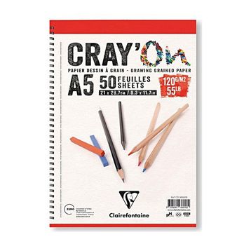 Clairefontaine Cray'On A5 CD966617 50 Yaprak Paket Yandan Spiralli Çizim Blok Defter