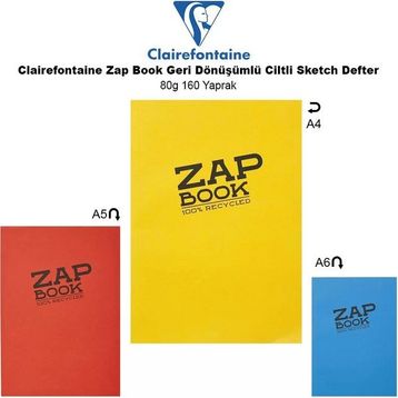 Clairefontaine Zap Book Geri Dönüşümlü Ciltli 80 gr 160 Yaprak Sketch Defter