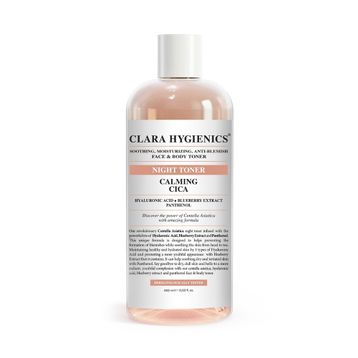 Clara 400 ml Hygienics Calming Cica Leke Karşıtı Sakinleştirici Nemlendirici Etkili Vegan Yüz ve Vücut Gece Tonik