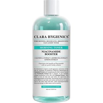 Clara 400 ml Hygienics Niacinamide Booster Gözenek Sıkılaştırıcı Aydınlatıcı Etkili Vegan Yüz Ve Vücut Gündüz Tonik