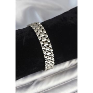 Clariss 316L Çelik 12 mm Kalınlıkta Gümüş Renkli Erkek Bileklik