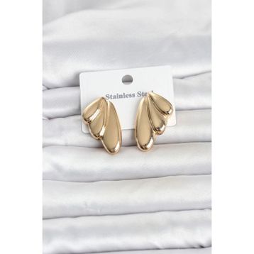 Clariss 316L Çelik Gold Renk Kare Vintage Kadın Küpe