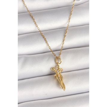 Clariss 316L Çelik Gold Renk Zincir Sarılma Model Kadın Kolye