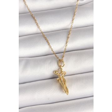 Clariss 316L Çelik Gold Renk Zincir Sarılma Model Kadın Kolye