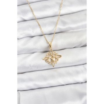 Clariss 316L Çelik Gold Renk Zincir Zirkon Taşlı Sonsuzluk Model Kadın Kolye