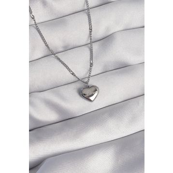 Clariss 316L Çelik Gümüş Renk Kalp Model Love Kolye