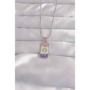 Clariss 316L Çelik Gümüş Renk Karışık Mineli Ay Figür Tarot Kolye