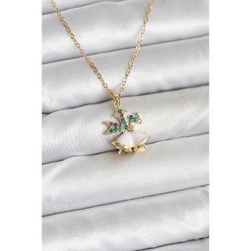 Clariss 316L Çelik Zincir Gold Renk Chirtsmas Bell Model Yılbaşı Temalı Kadın Kolye