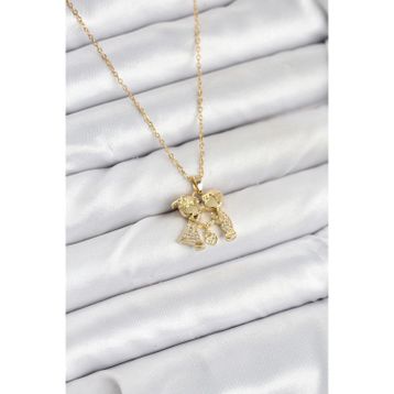 Clariss 316L Çelik Zincir Gold Renk Erkek Kız Model Kadın Kolye