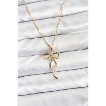 Clariss 316L Çelik Zincir Gold Renk Fiyonk Model Kadın Kolye