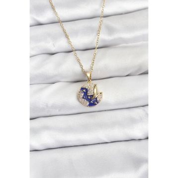 Clariss 316L Çelik Zincir Gold Renk Gece Model Zirkon Taşlı Kadın Kolye