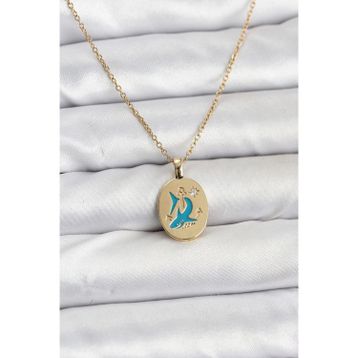 Clariss 316L Çelik Zincir Gold Renk Shark Figür Kadın Kolye