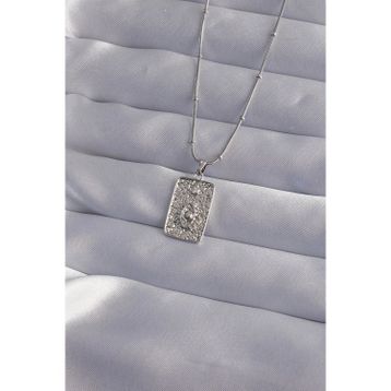 Clariss 316L Çelik Zincir Gümüş Renk Lazer İşlemeli Göz Figür Tarot Kolye