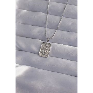 Clariss 316L Çelik Zincir Gümüş Renk Lazer İşlemeli Göz Figür Tarot Kolye