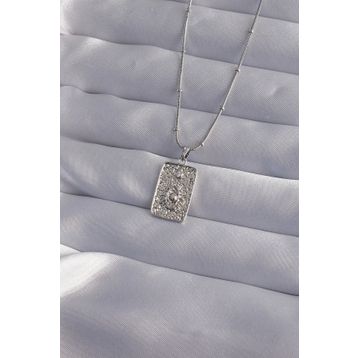 Clariss 316L Çelik Zincir Gümüş Renk Lazer İşlemeli Göz Figür Tarot Kolye