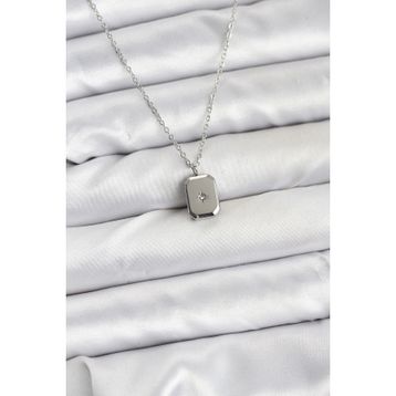 Clariss 316L Çelik Zincir Gümüş Renk Minimal Kutup Yıldızı Model Kadın Kolye