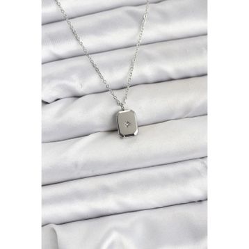 Clariss 316L Çelik Zincir Gümüş Renk Minimal Kutup Yıldızı Model Kadın Kolye