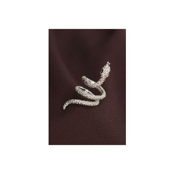 Clariss Ayarlanabilir Silver Renk Zirkon Taşlı Yılan Yüzük
