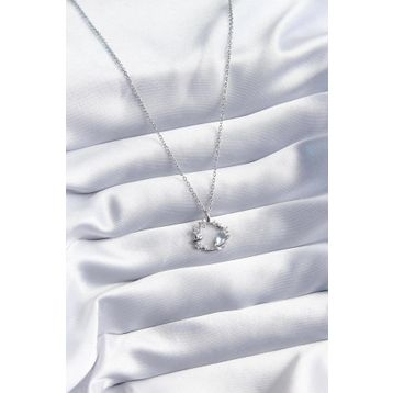 Clariss BJ-BKO8071 316L Çelik Gümüş Renk Zirkon Taşlı Yıldız Model Kadın Kolye