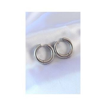 Clariss BJ-BKP7754 316L Çelik Gümüş Renk Halka Model Kadın Küpe