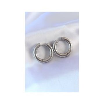Clariss BJ-BKP7754 316L Çelik Gümüş Renk Halka Model Kadın Küpe