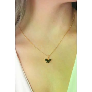 Clariss BKO6812 Gold Siyah Renk Kelebek Figür Kadın Kolye