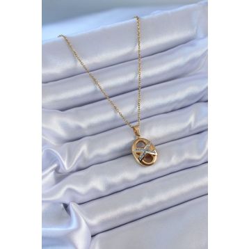 Clariss BKO7635 316L Çelik Gold Renk Zirkon Taşlı Kadın Kolye