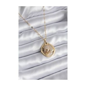 Clariss BKO8178 316L Çelik Gold Renk Zirkon Taşlı Puma Model Kadın Kolye