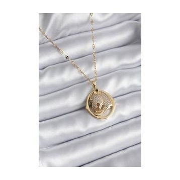 Clariss BKO8178 316L Çelik Gold Renk Zirkon Taşlı Puma Model Kadın Kolye