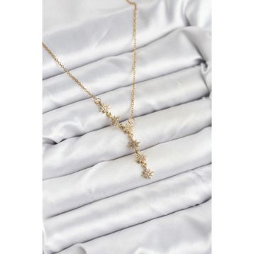 Clariss BKO8418 316L Çelik Gold Renk Zincir Kutup Yıldızı Model Kadın Kolye