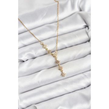 Clariss BKO8418 316L Çelik Gold Renk Zincir Kutup Yıldızı Model Kadın Kolye