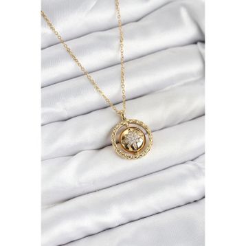 Clariss BKO8418 316L Çelik Gold Renk Zincir Kutup Yıldızı Model Kadın Kolye